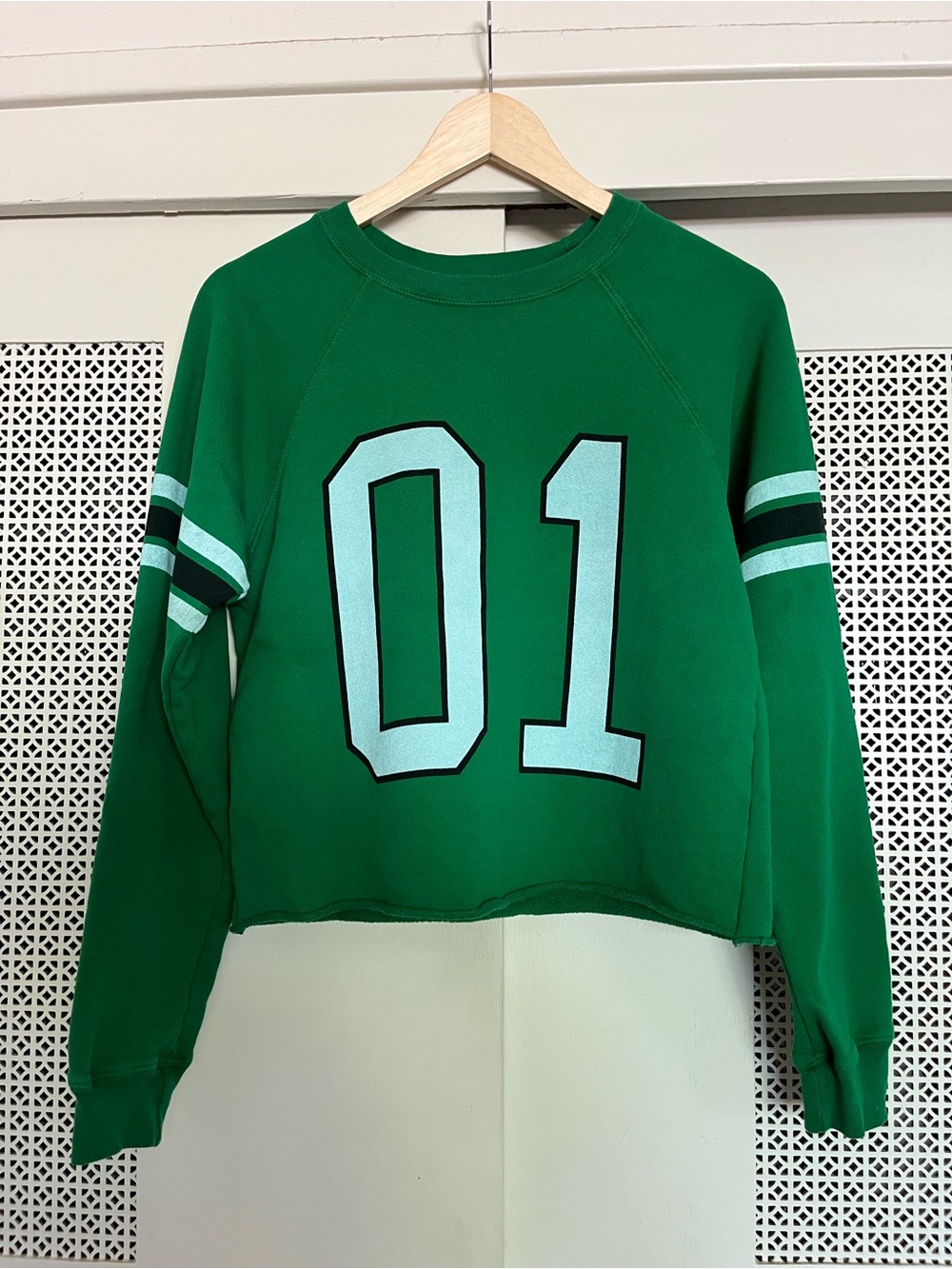 Original Retrobrand Los Angeles Varsity Seatshirt Green 01 Sz XS